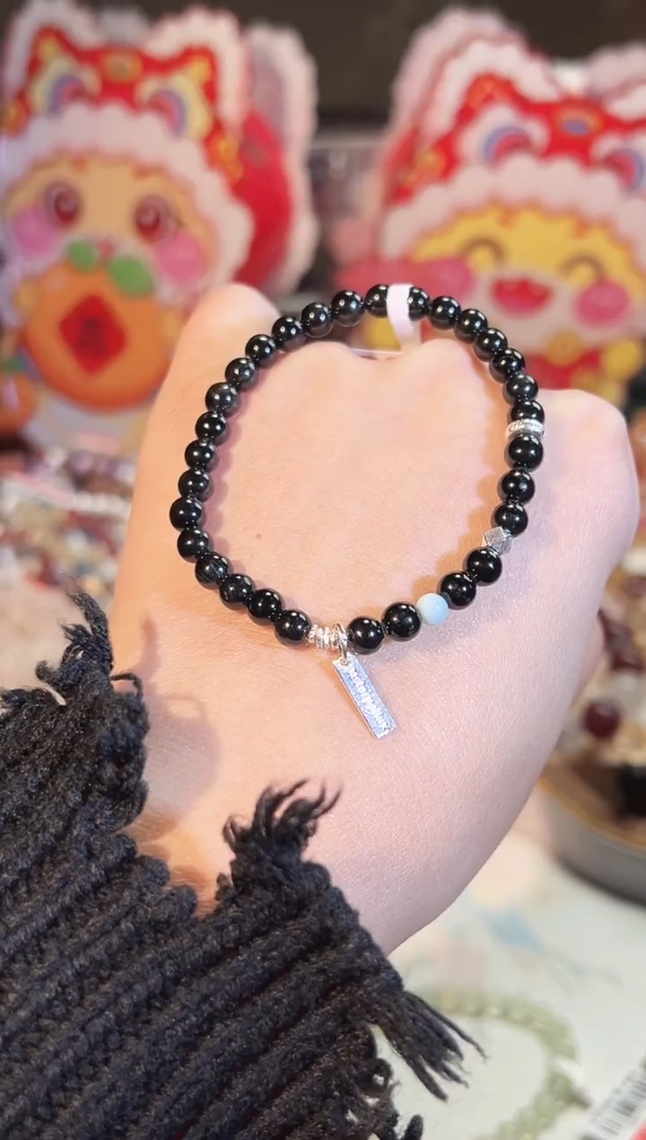 【闪购商品】辉石手串银S925镶嵌Q811手串