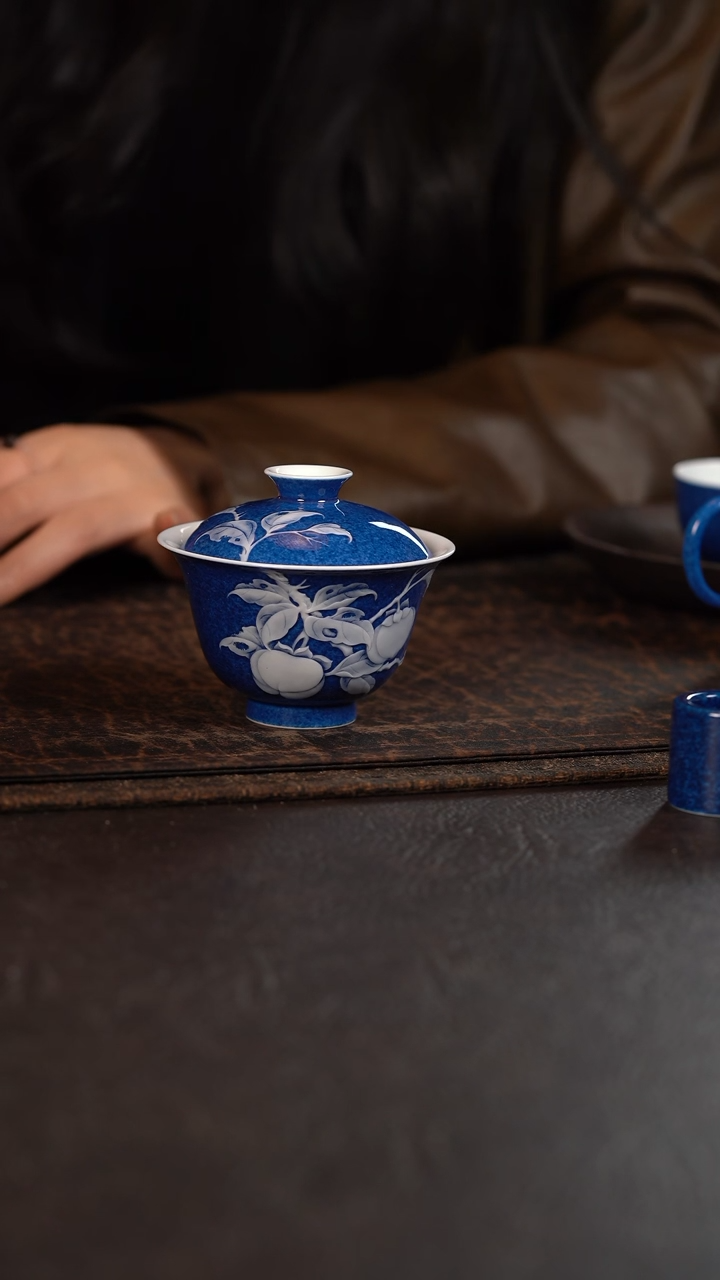 【闪购商品】杯初蓝舍洒蓝事事如意盖碗