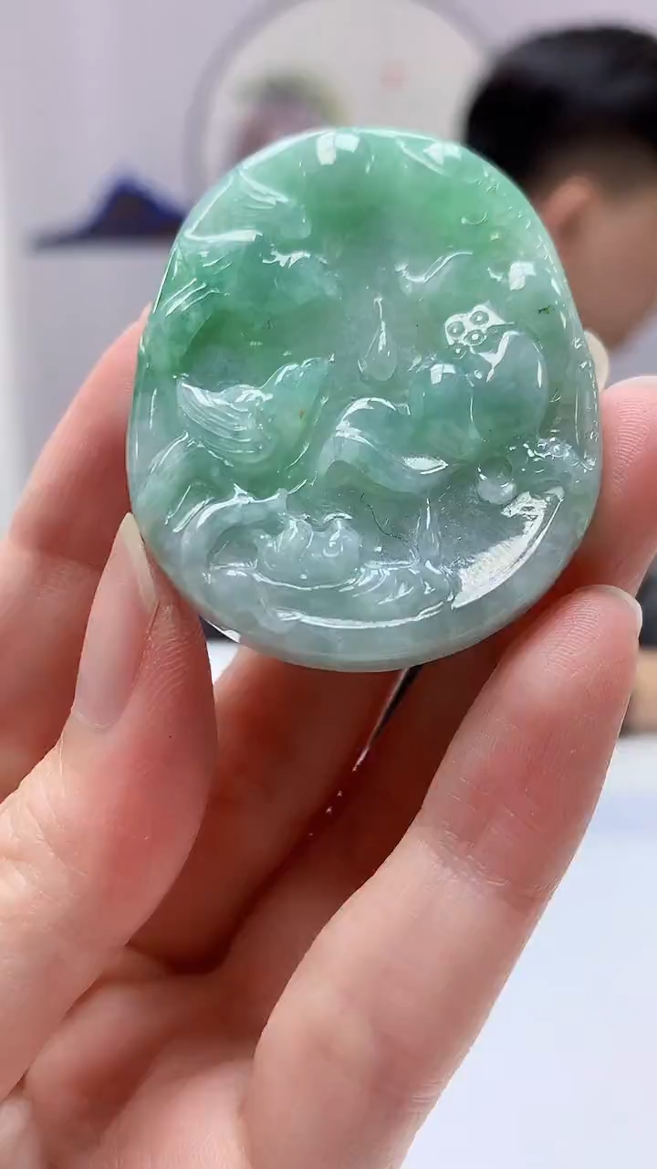 【闪购商品】定制翡翠未镶嵌4917zm-毛货挂件喜上眉梢85