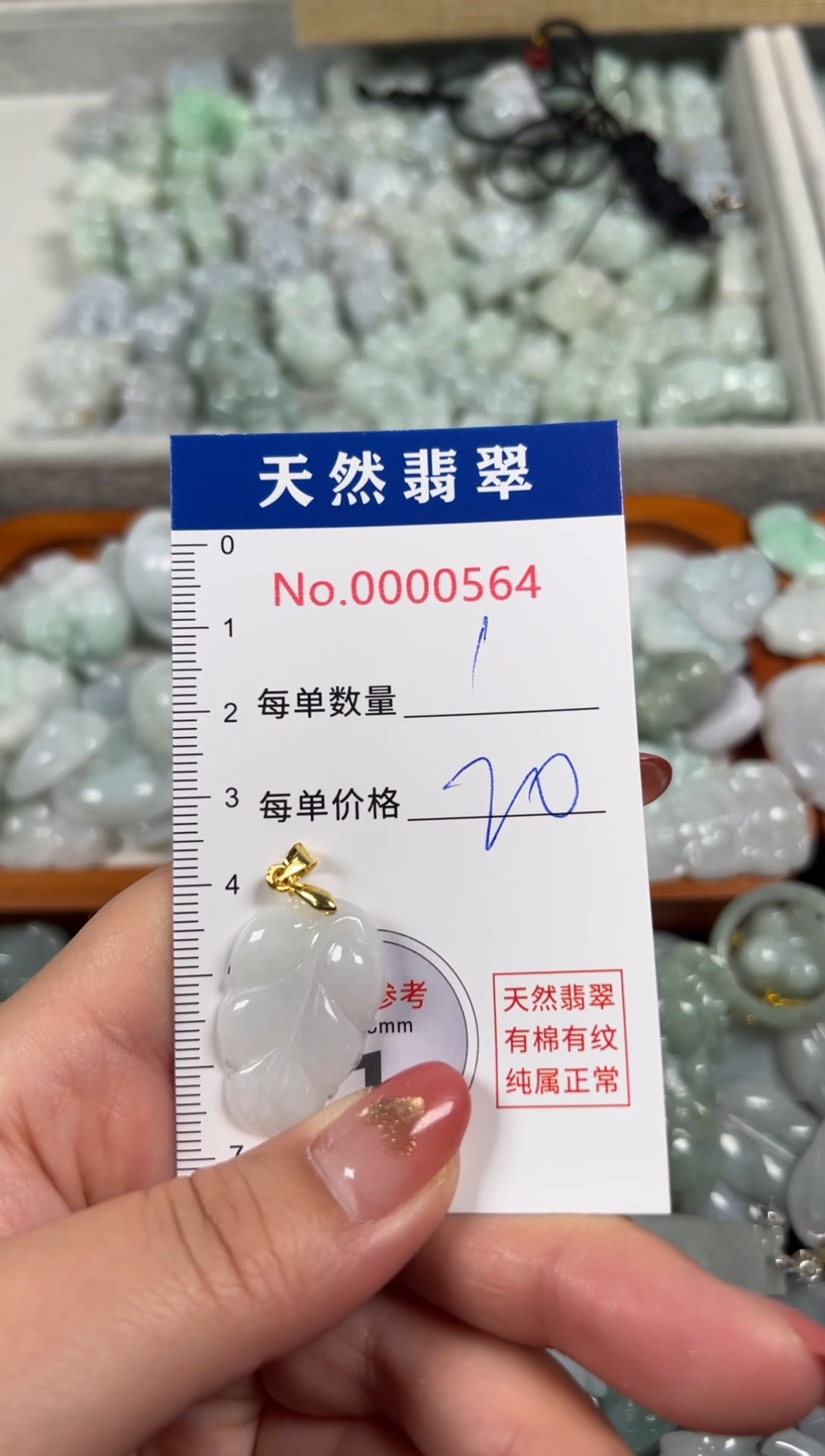 翡翠未镶嵌吊坠(不含链)0564