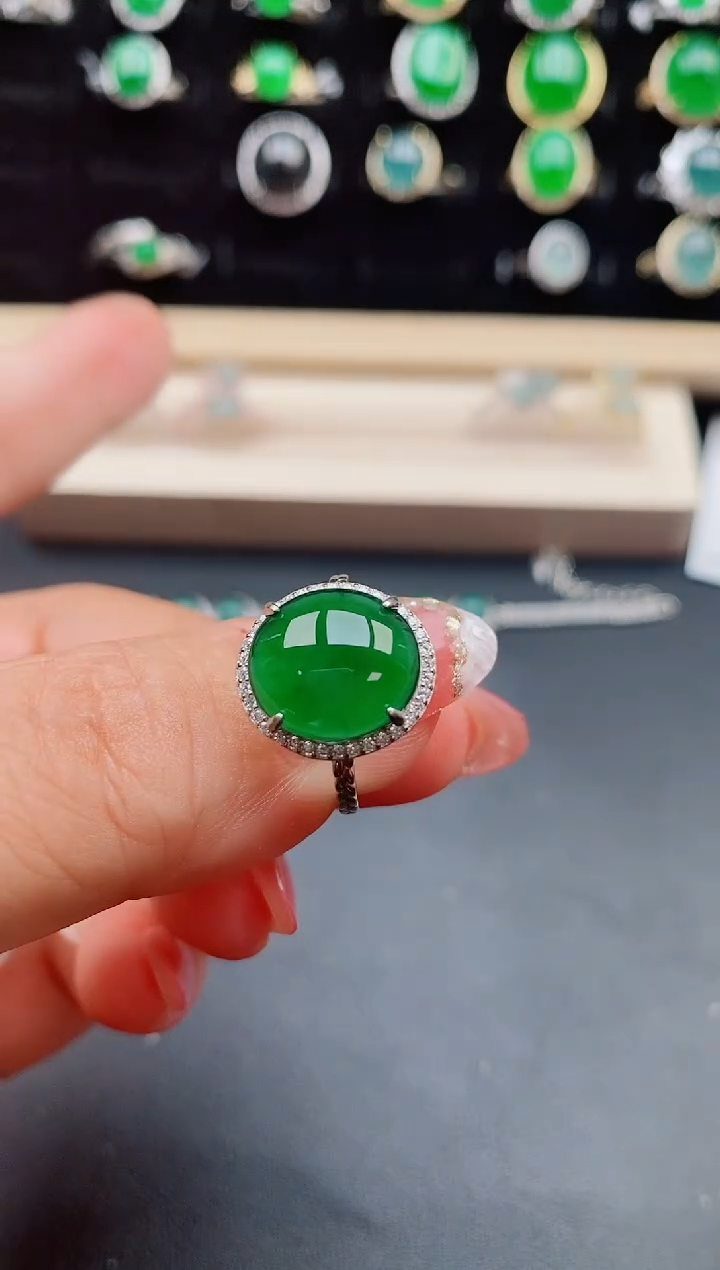 【闪购商品】翡翠戒指银S925镶嵌50800