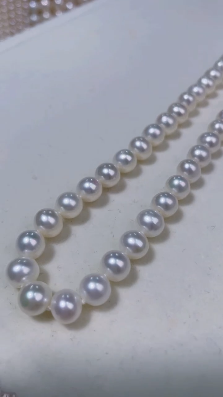 【闪购商品】淡水珍珠项链银S925镶嵌7-7.5MM