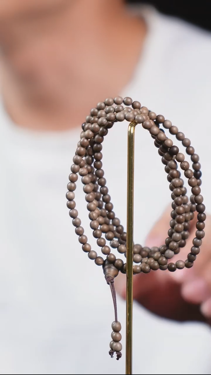 檀香木手串/手链SG017 印度老山檀阴沉0.4*126多圈手串 微瑕