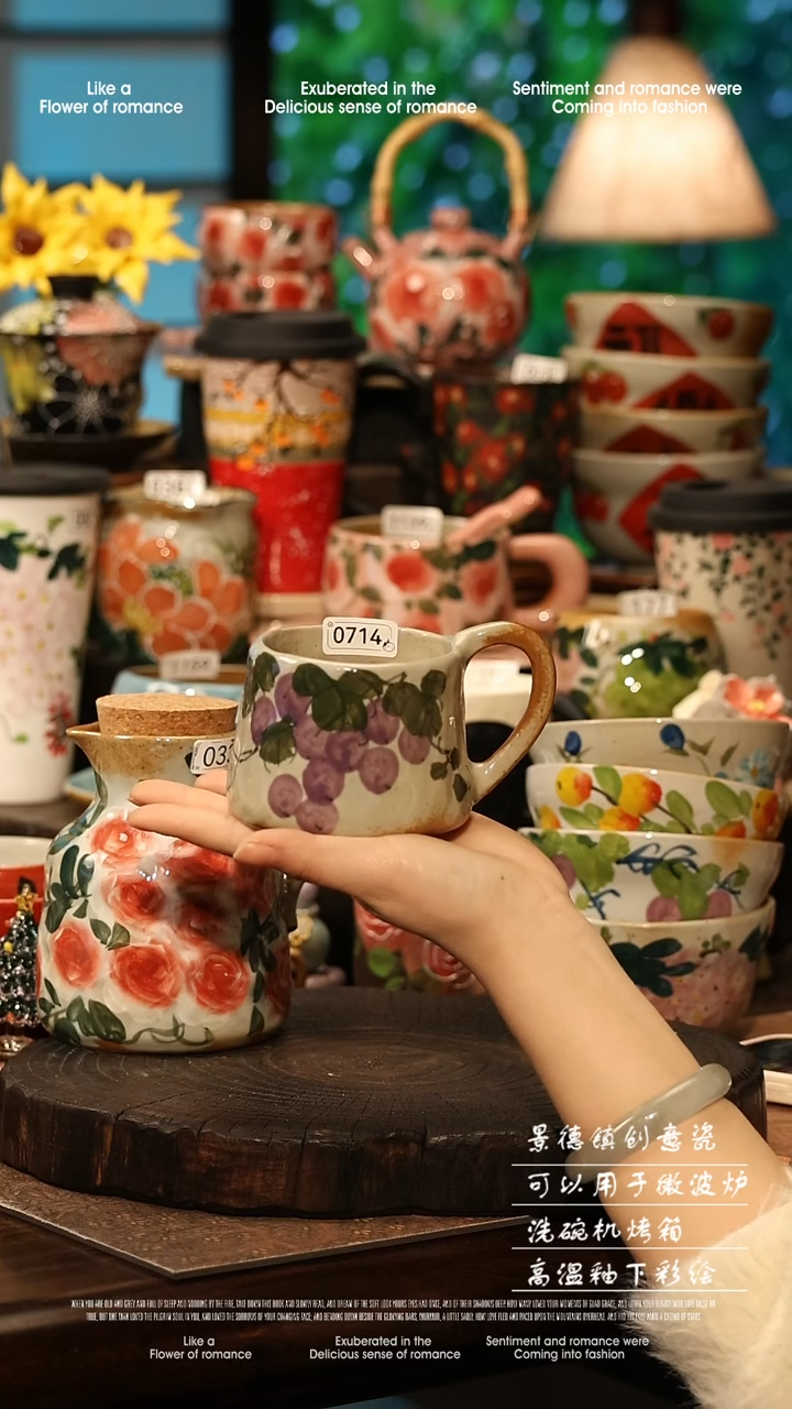 陶瓷景德镇高温釉下彩手工手绘款式@A0714@