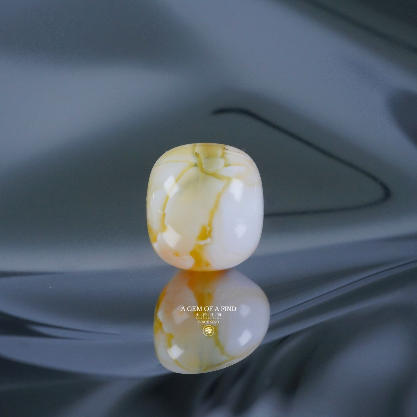 山和开物｜9.7mm金瓷荧光溶洞彩沁妖花老型文玩配饰Z 天然琥珀蜜蜡