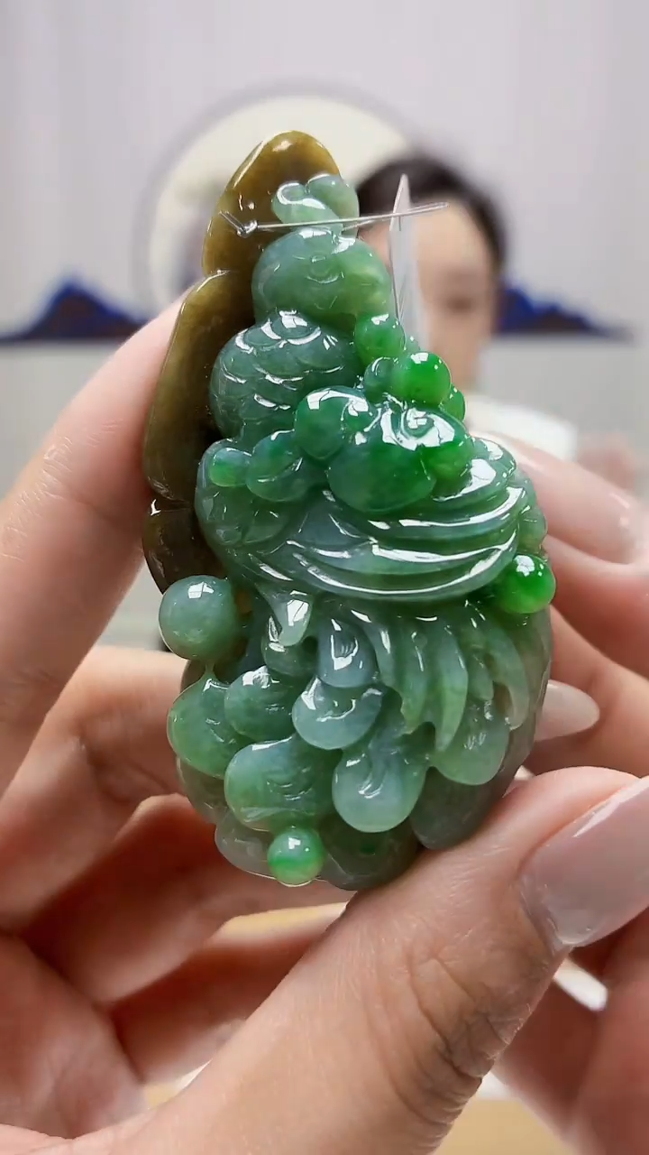 未镶嵌定制翡翠5160MM-毛货挂件12