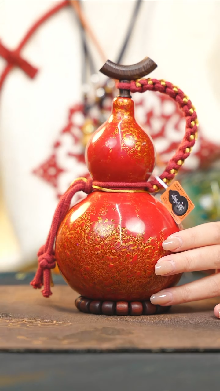 【闪购商品】WE174漆艺酒葫芦不包手串及旋转底座