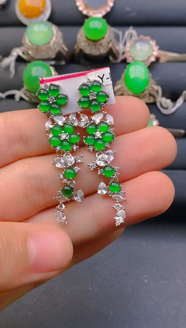 【闪购商品】翡翠戒指银S925镶嵌天然A货翡翠1