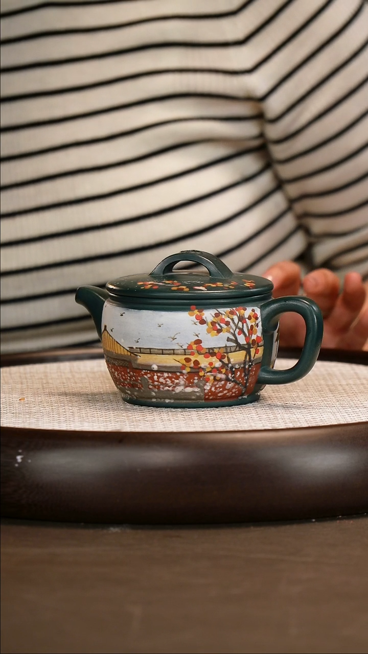 茶壶紫砂【潘洪均】翡翠绿泥 汉瓦 260cc