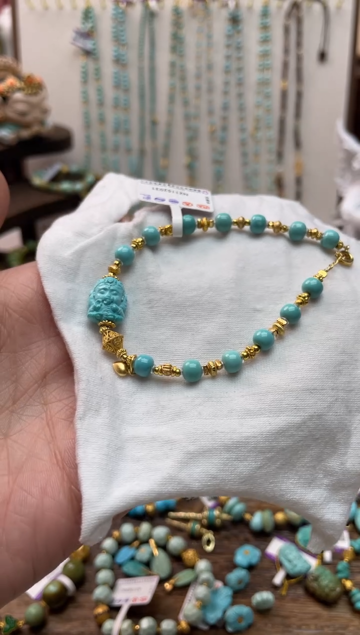 【闪购商品】绿松石手串银S925镶嵌90