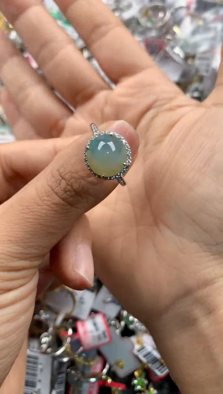 银S925镶嵌戒指翡翠3333-----2