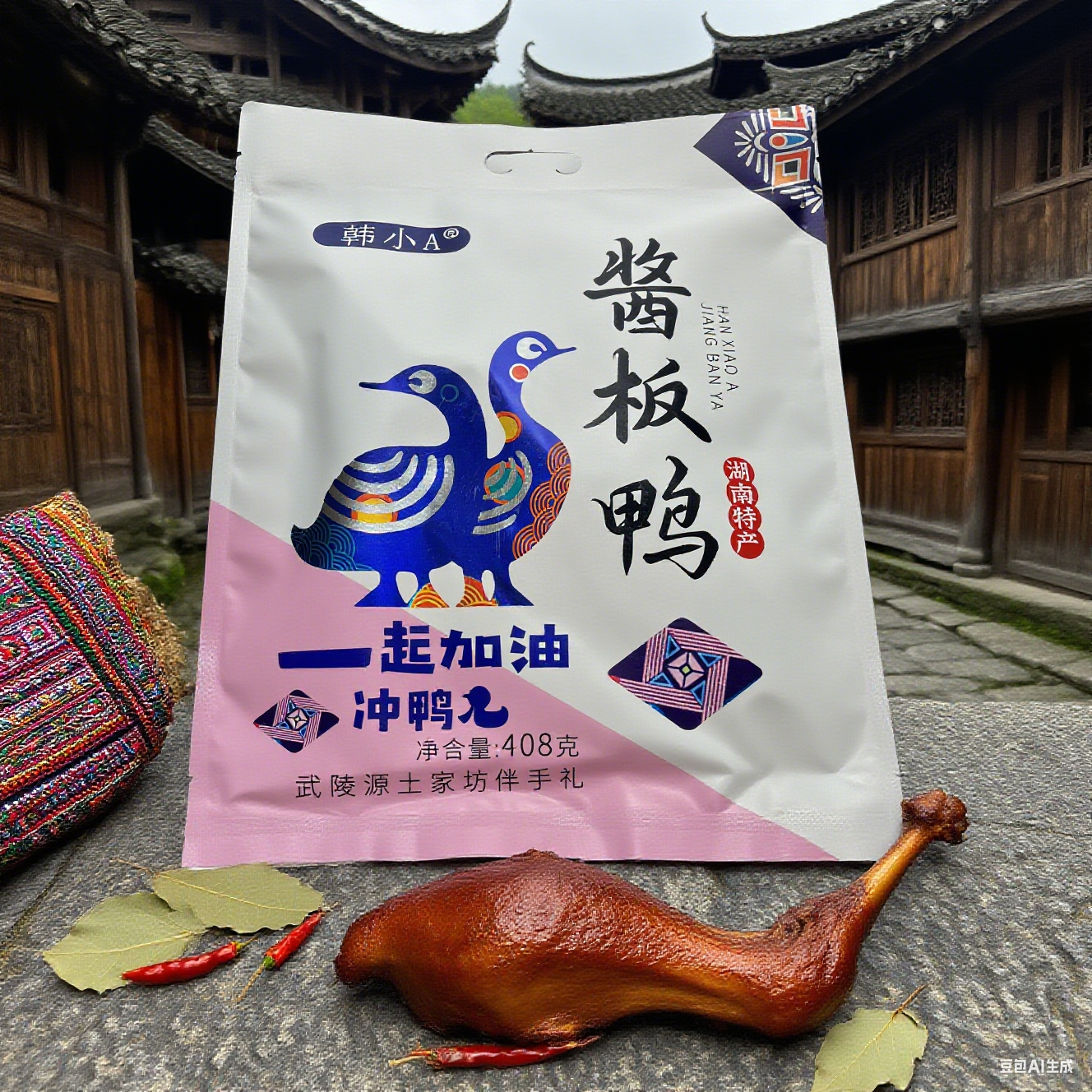 香辣酱板谷鸭（袋）/香辣可口/开袋即食/追剧休闲晚上必备充饥食品