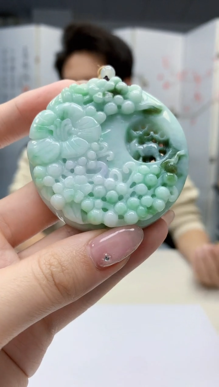 【闪购商品】定制翡翠未镶嵌1502jw-毛货挂件58