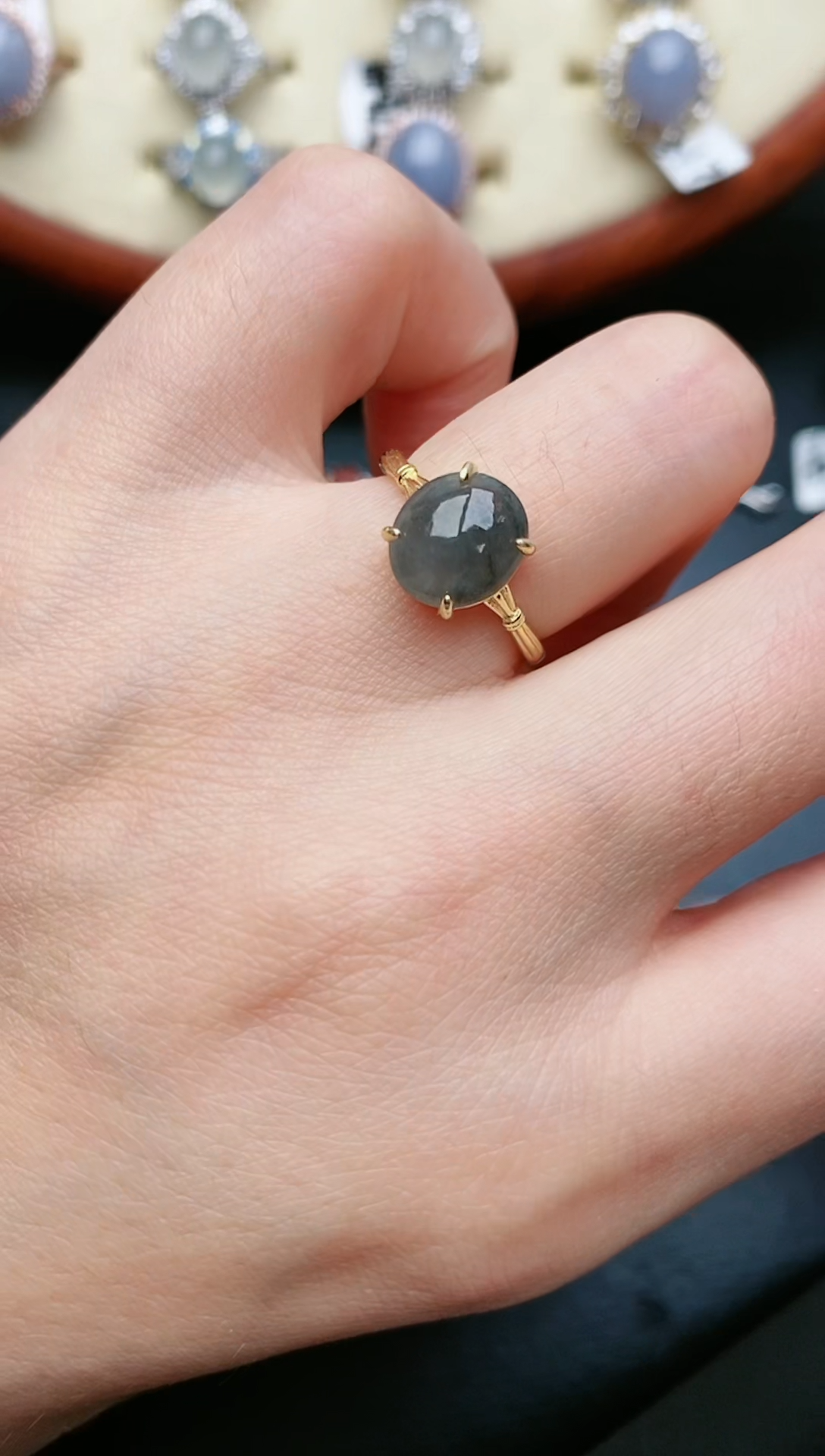 翡翠戒指银S925镶嵌.....