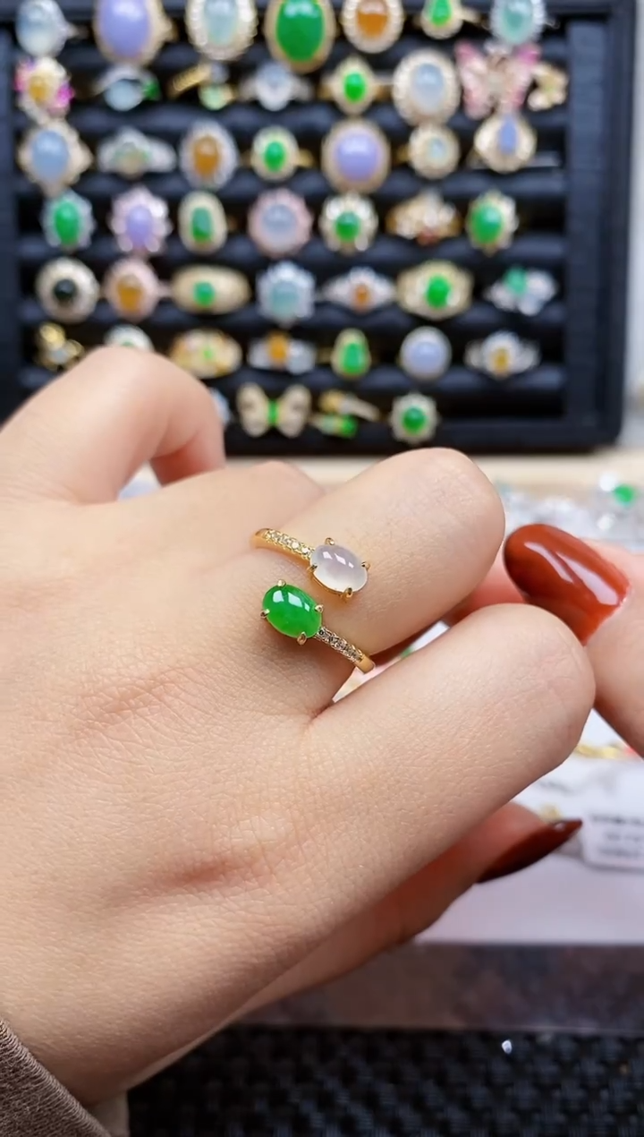 银S925镶嵌戒指翡翠263