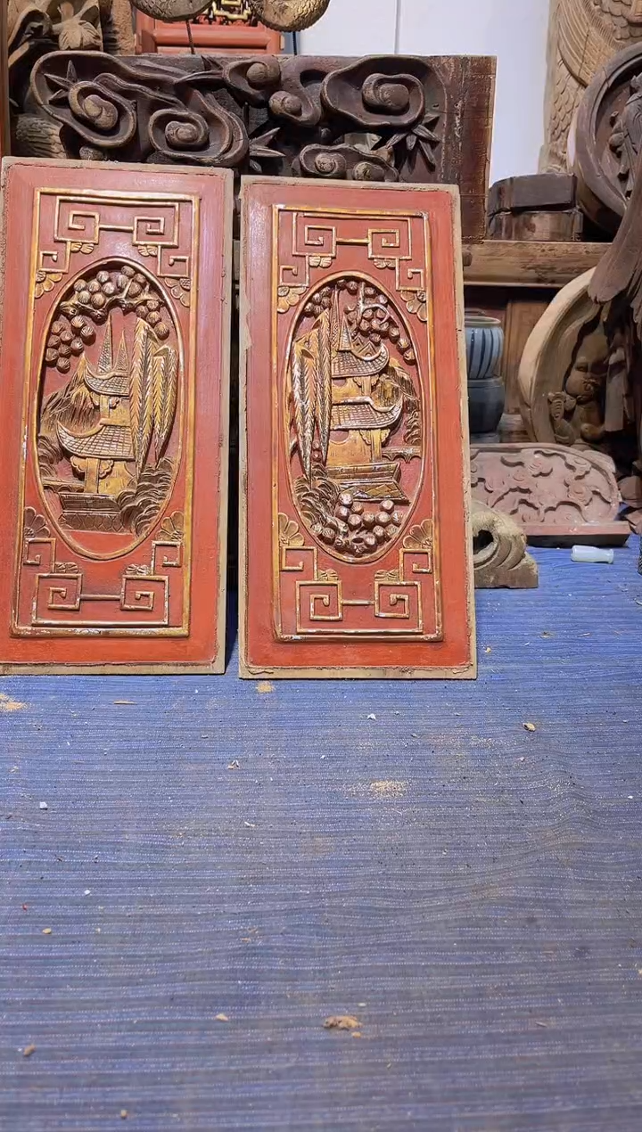 【闪购商品】香樟木老木雕老物件花板有瑕疵完美者慎拍