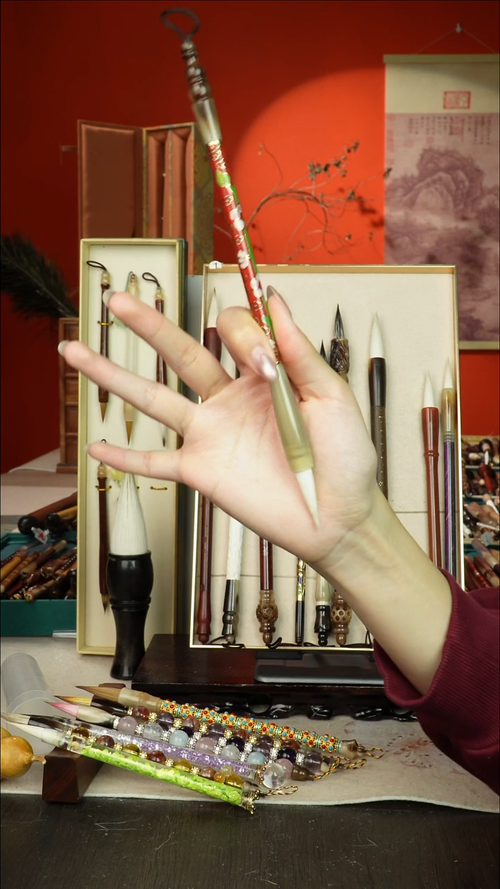 363号闪孤品高货毛笔链接 清水试笔 蘸墨不退