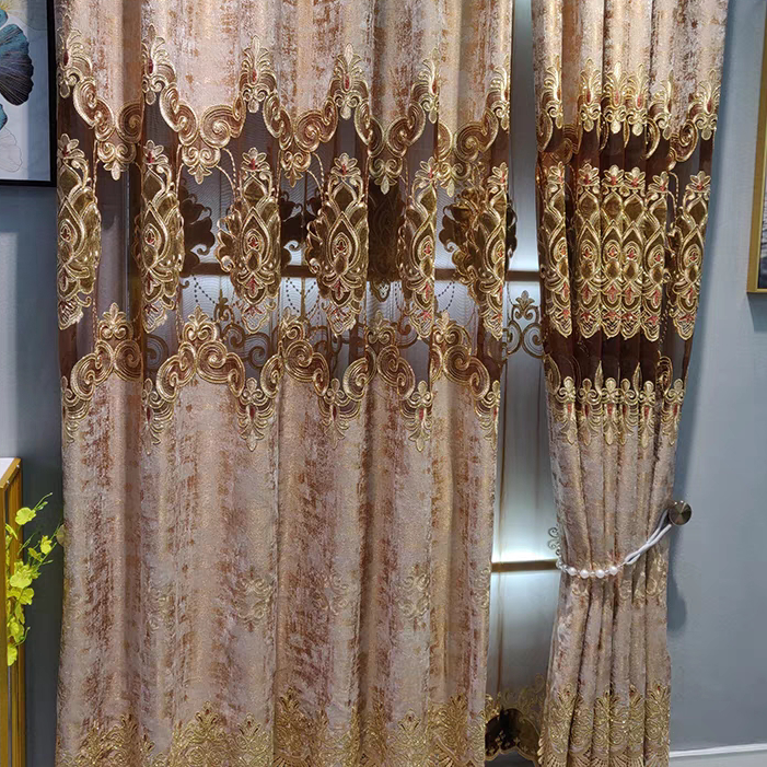 窗帘布镂空卧室2025新款欧式马蹄莲窗帘卧室镂空客厅阳台成品定制