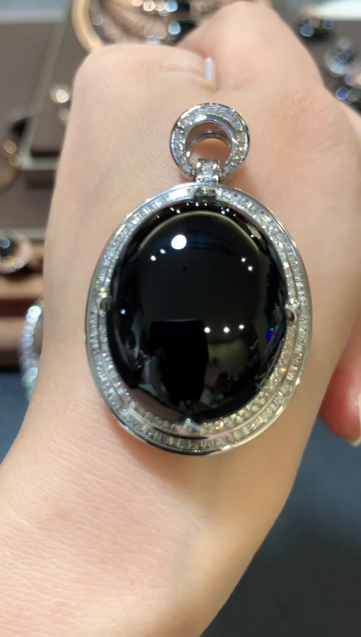 吊坠(不含链)18K金镶嵌翡翠玉*m257 