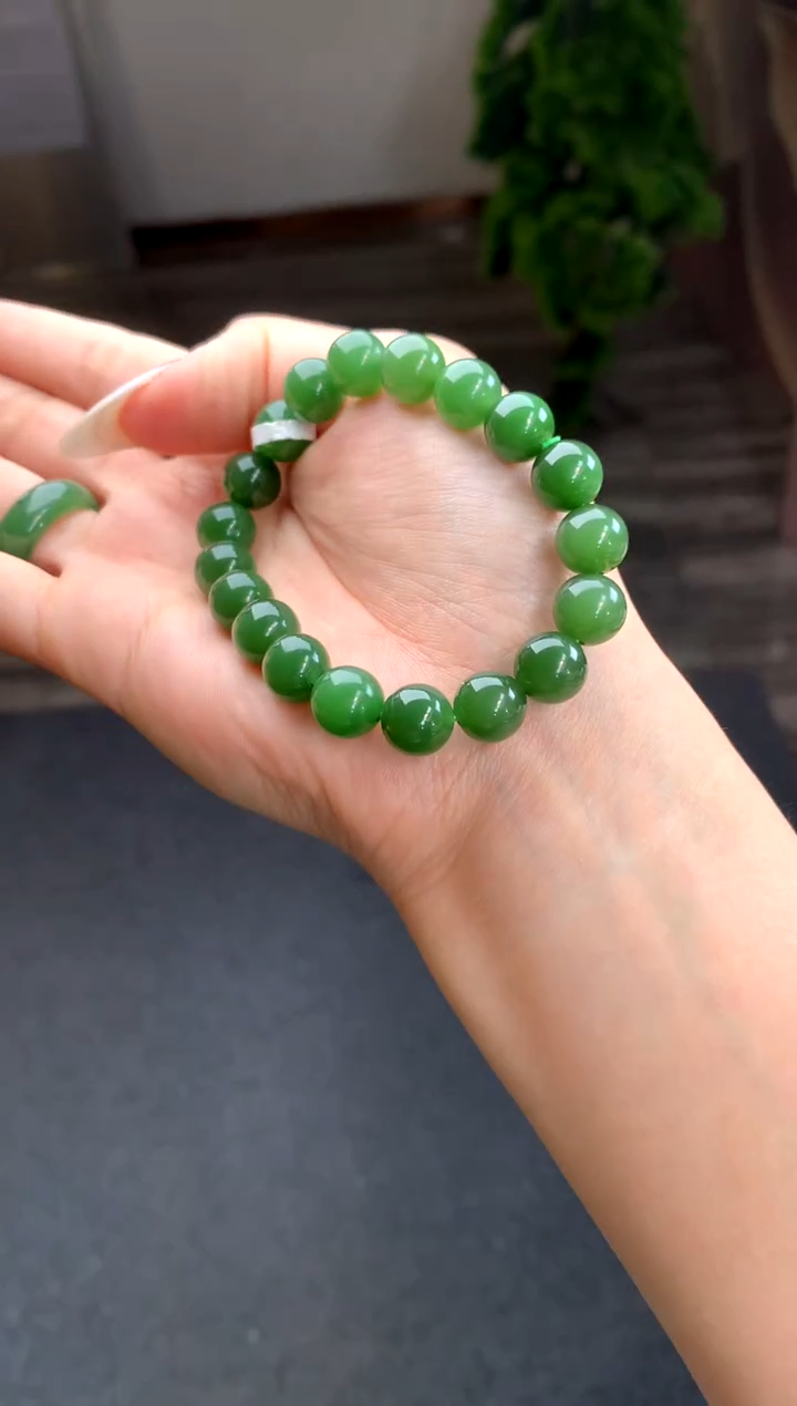 【闪购商品】和田玉手链未镶嵌B10A 碧玉手串，多样性发其一