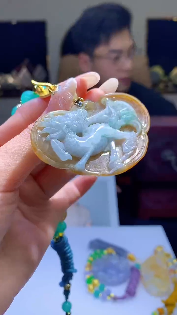 【闪购商品】定制翡翠未镶嵌8003jj-毛货挂件50