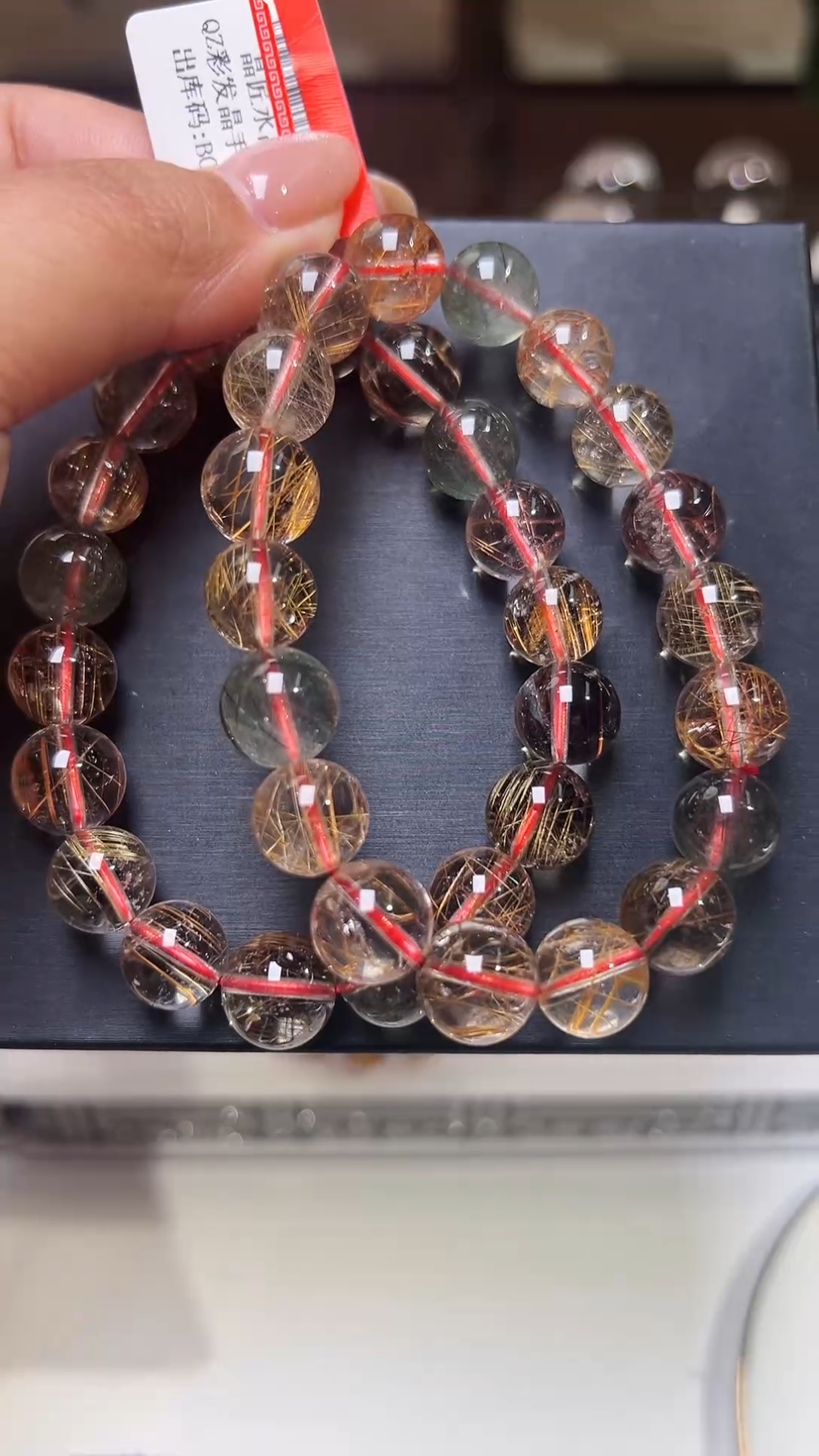 水晶手串未镶嵌彩发晶手串11m+多样性发一 M52165X 