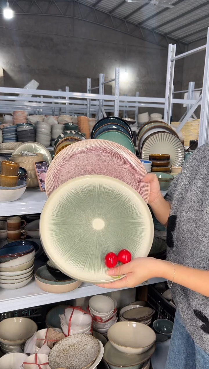 陶瓷外贸尾货瑕疵满20包邮X2大盘10.5英寸