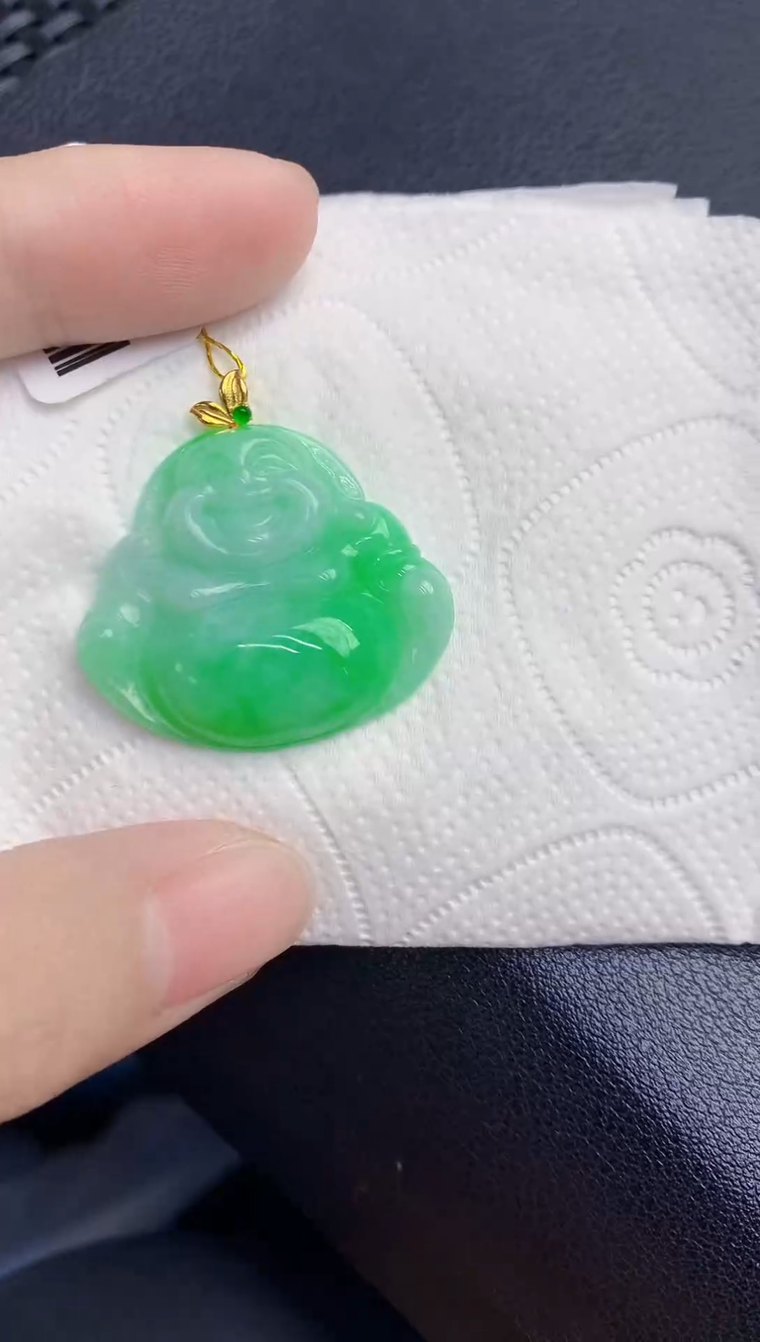 颈饰18K金镶嵌翡翠天然翡翠缅甸A货
