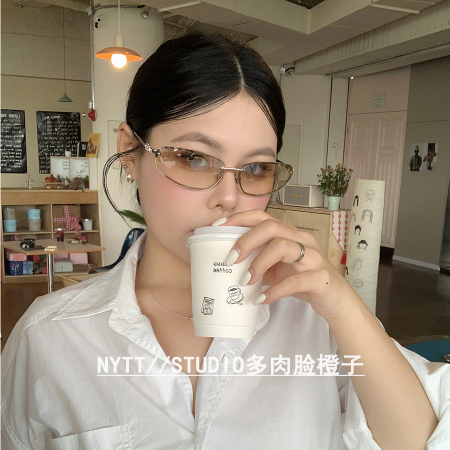 【橙子家】复古金属老钱风时尚欧美亚裔眼镜潮牌高级感显脸小墨镜