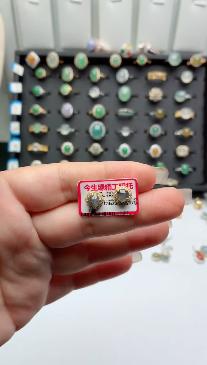 银S925镶嵌戒指翡翠.