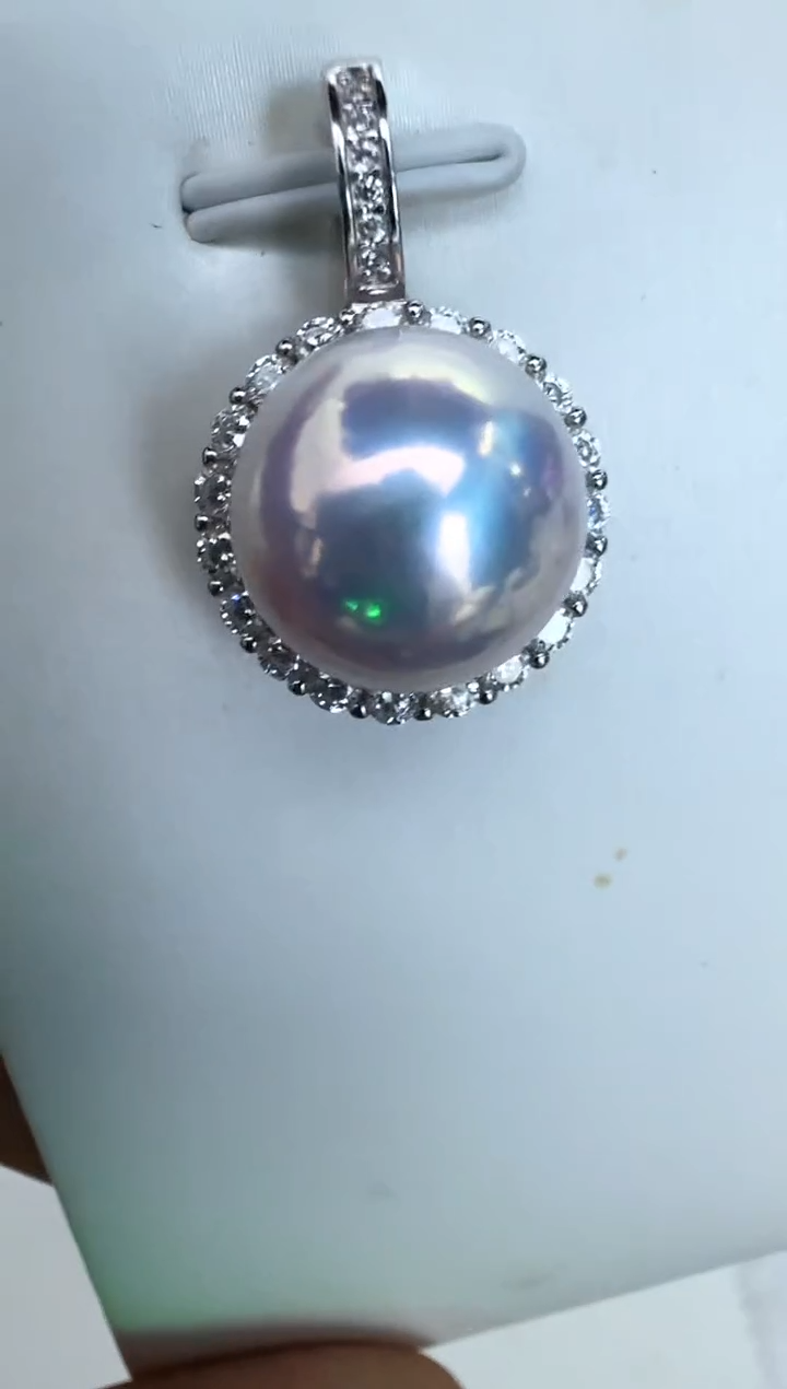 【闪购商品】淡水珍珠颈饰银S925镶嵌吊坠12