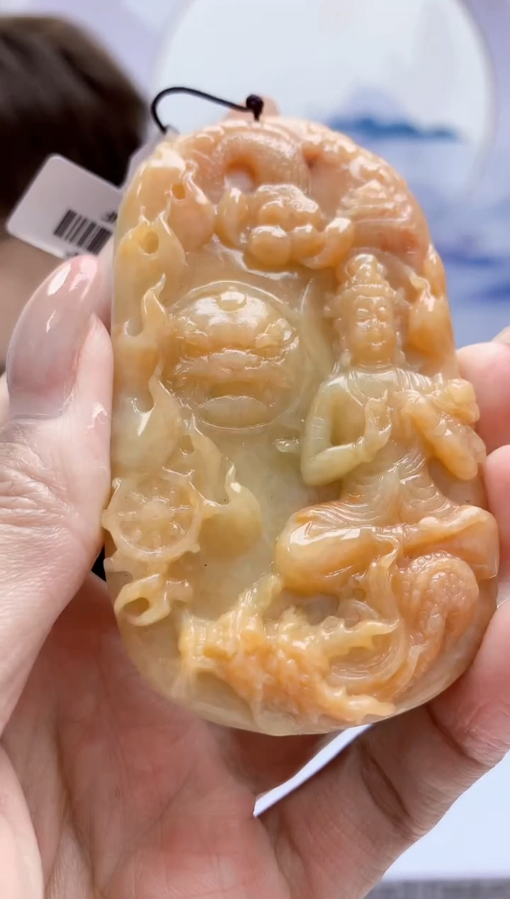 定制翡翠未镶嵌5159MM-毛货挂件55