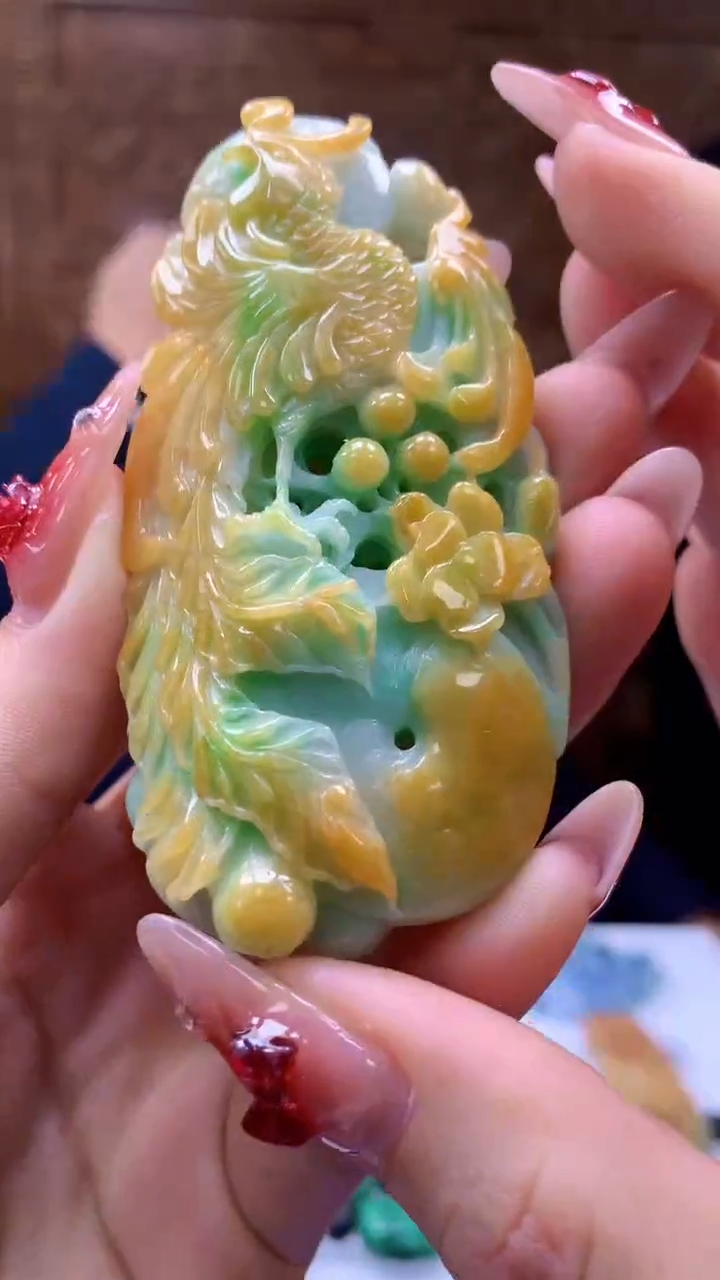 【闪购商品】定制翡翠未镶嵌1072ry-毛货挂件41