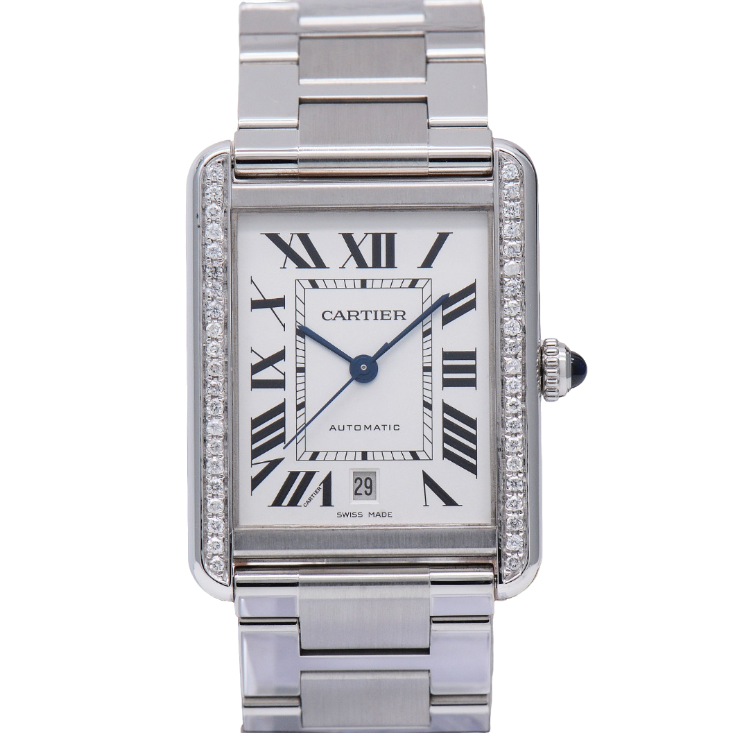 99新 Cartier/卡地亚 坦克系列精钢后钻31*40mm自动机械男表