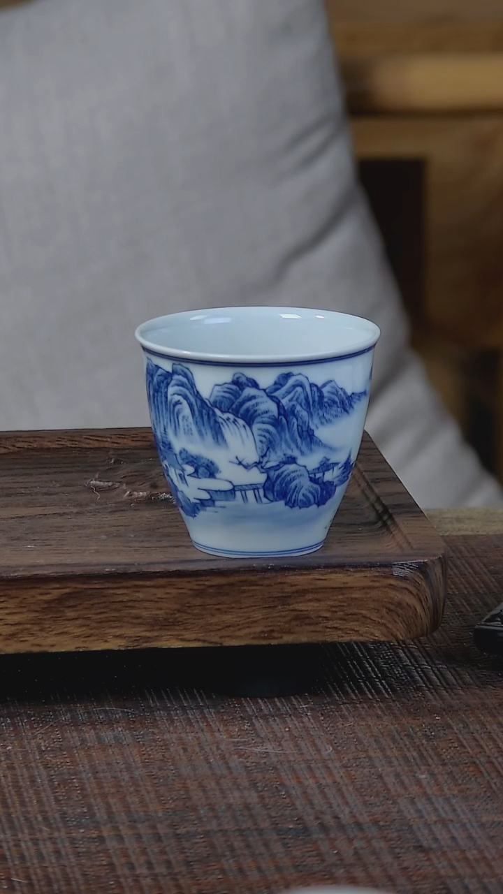 【闪购商品】折葵非器手工手绘山水握手杯