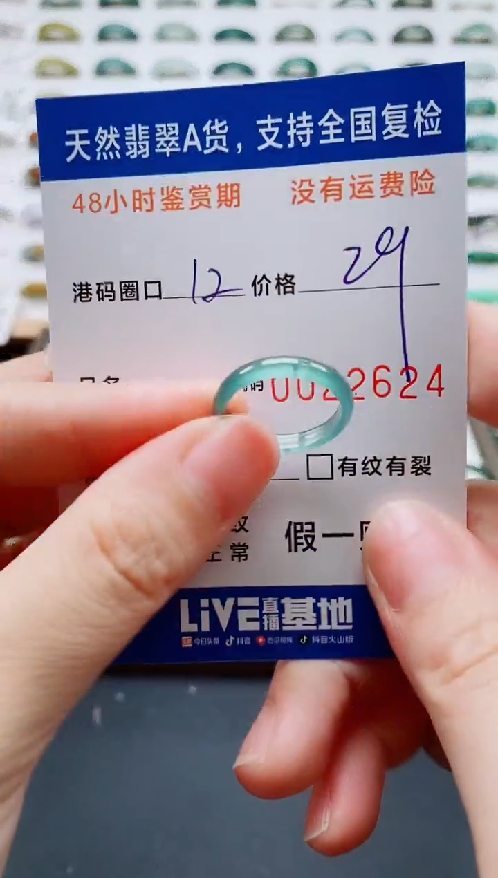 翡翠戒指未镶嵌天然A货翡翠戒圈2624