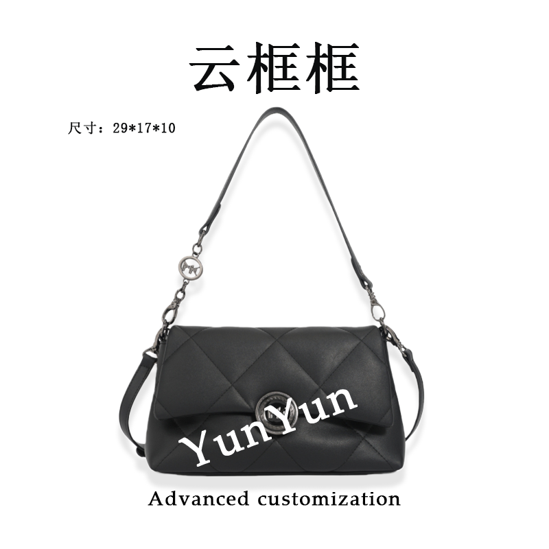 【云云甄选】FES-6121-黑色-29*17*10轻奢时尚女士新款单肩斜挎包