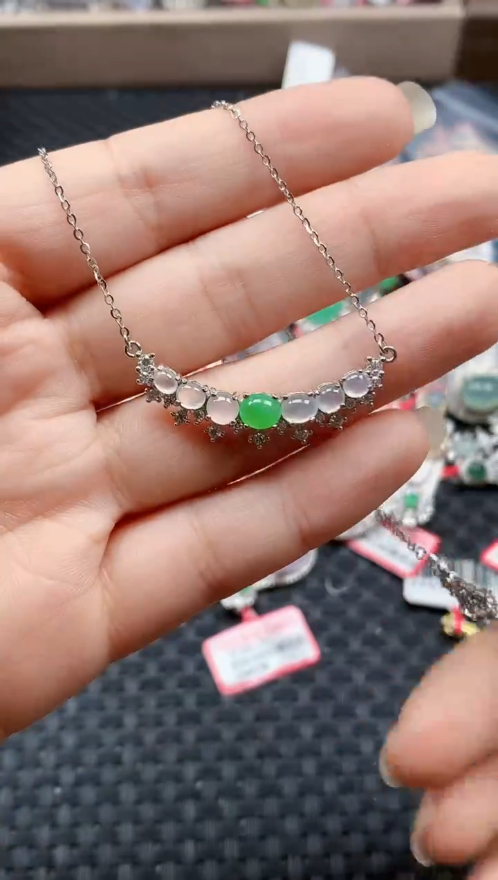 银S925镶嵌戒指翡翠天然A货缅甸翡翠