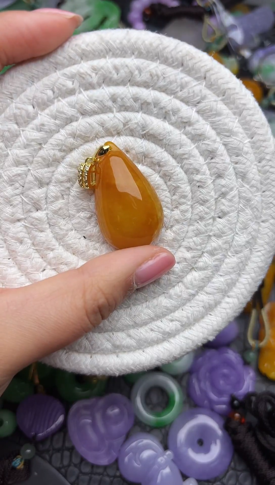 颈饰未镶嵌翡翠缅甸翡翠吊坠