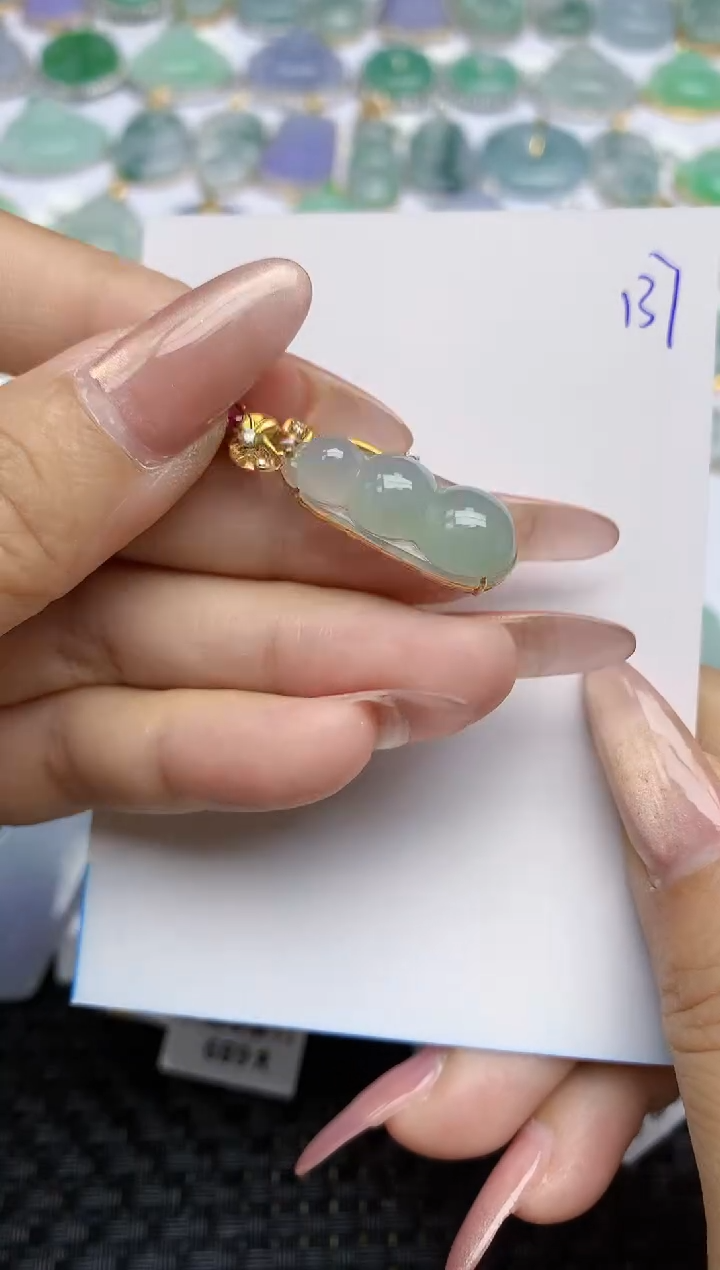 【闪购商品】翡翠颈饰18K金镶嵌天然A货翡翠 137