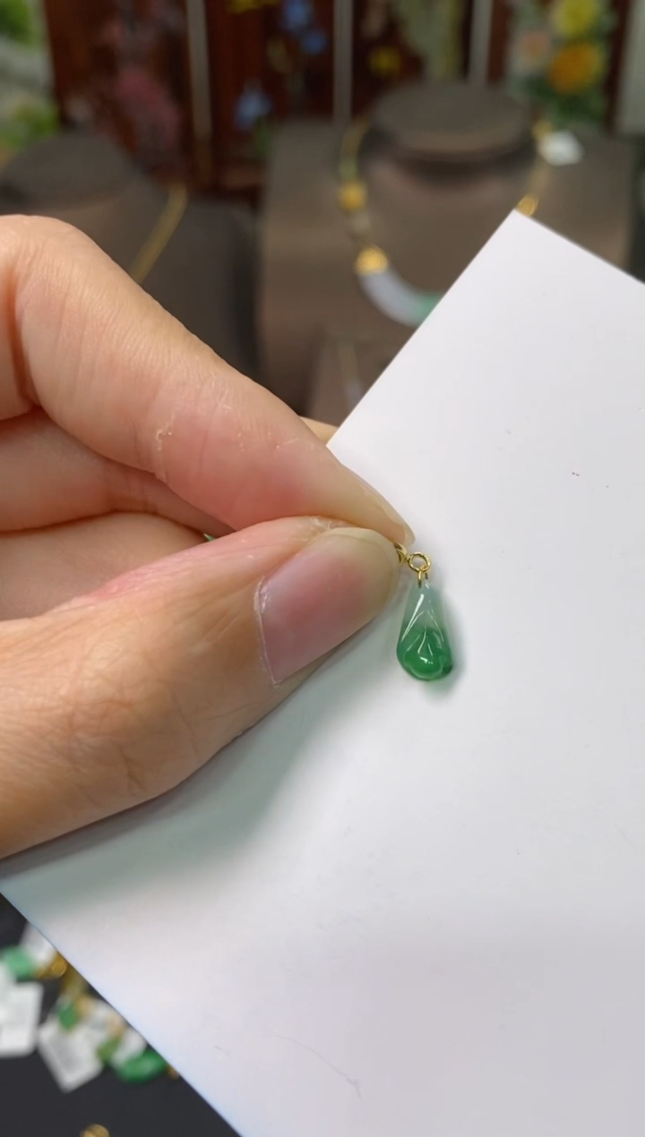 【闪购商品】翡翠颈饰18K金镶嵌净货14002