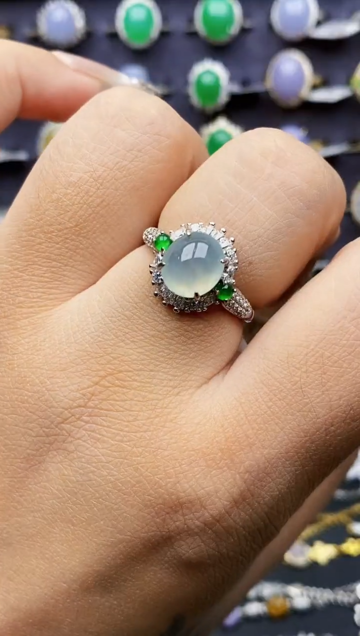 银S925镶嵌戒指翡翠1305