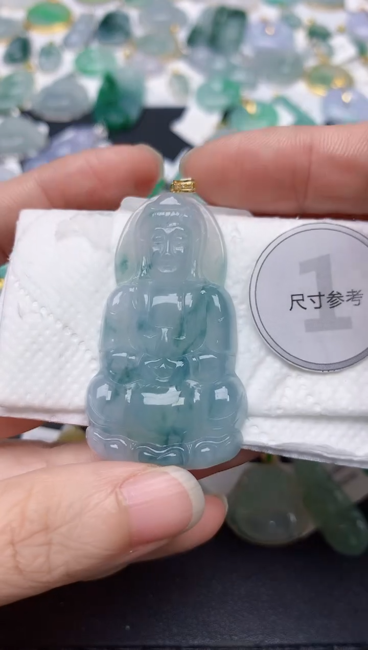颈饰18K金镶嵌翡翠天然缅甸A货翡翠