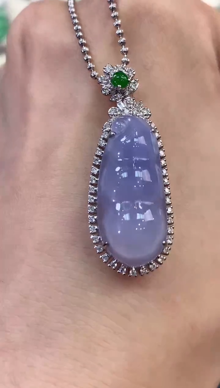 【闪购商品】翡翠吊坠(不含链)18K金镶嵌C74有色差