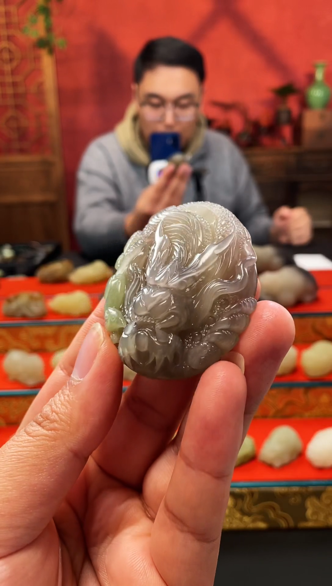吊坠(赠链)未镶嵌和田玉龙牌