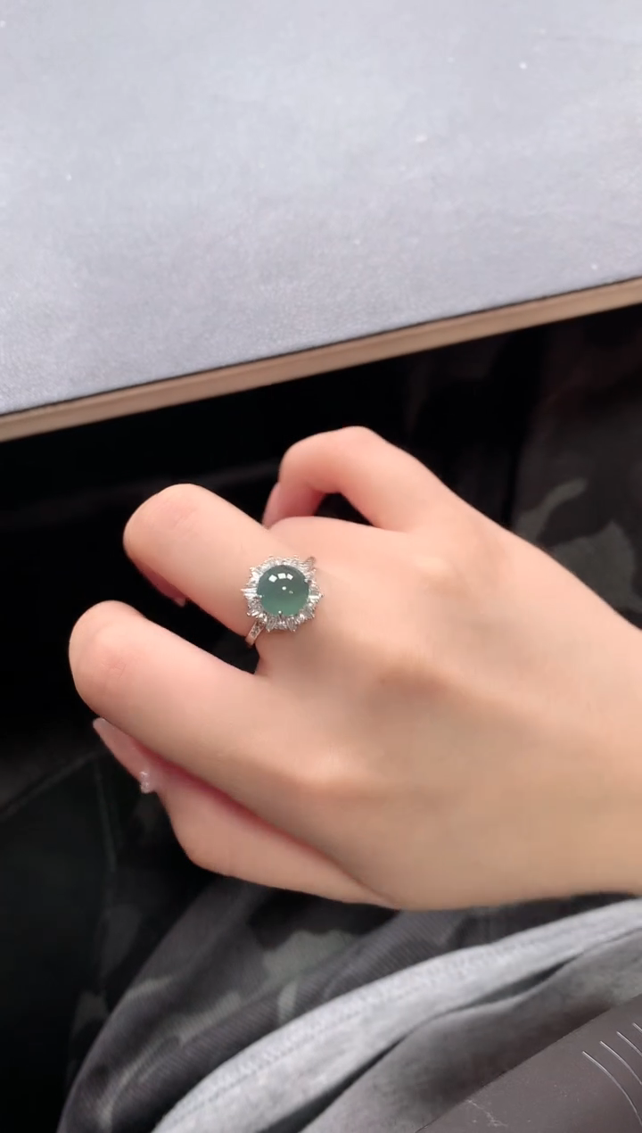 【闪购商品】翡翠戒指银S925镶嵌51241