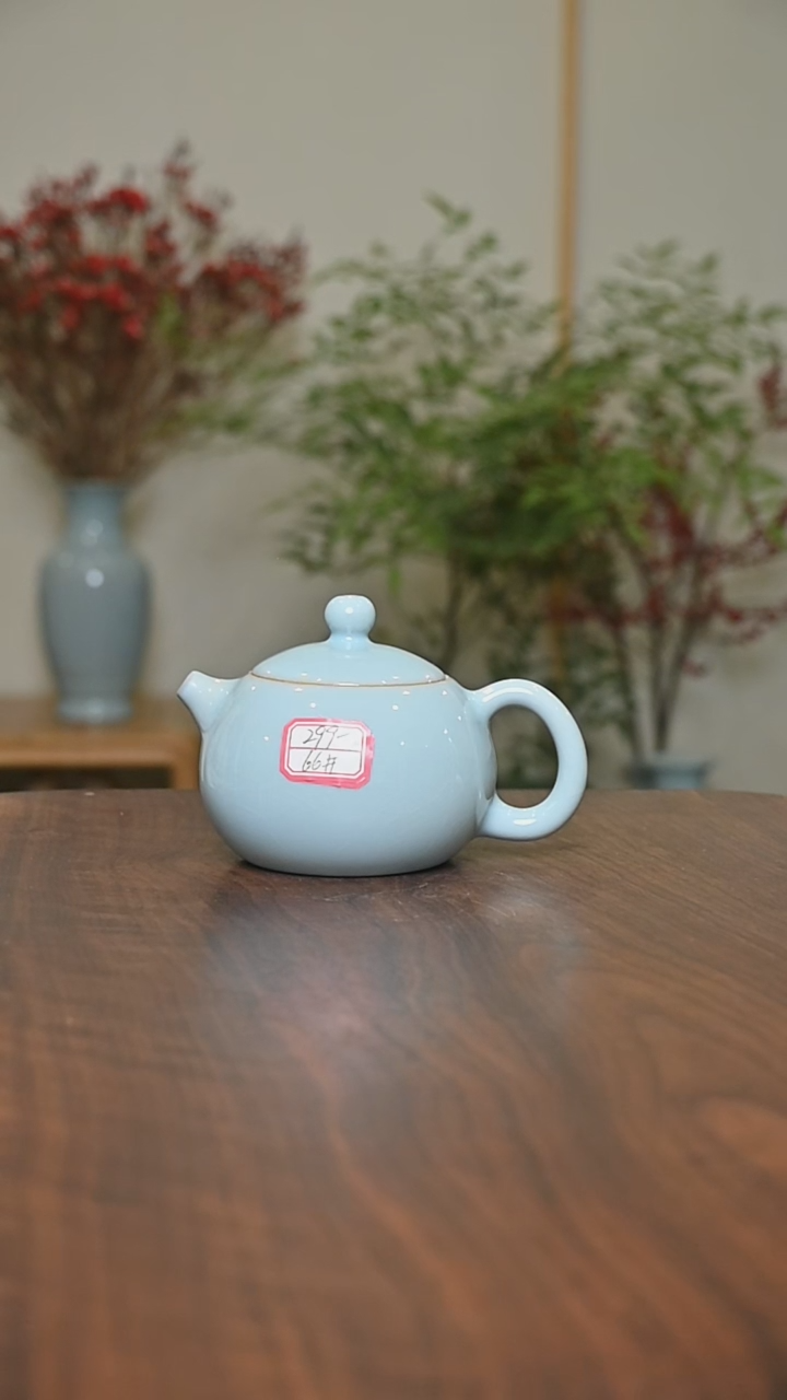 【闪购商品】其他66#微瑕天青釉无款西施壶220毫升