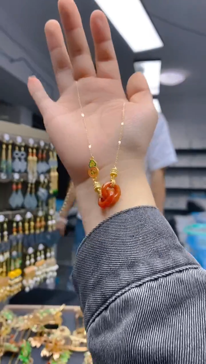 【闪购商品】翡翠耳饰合金0139翡翠锁骨链