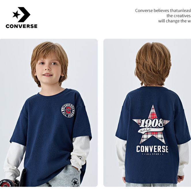 Converse匡威儿童男童装圆领长袖T恤CNVB-FF-H174