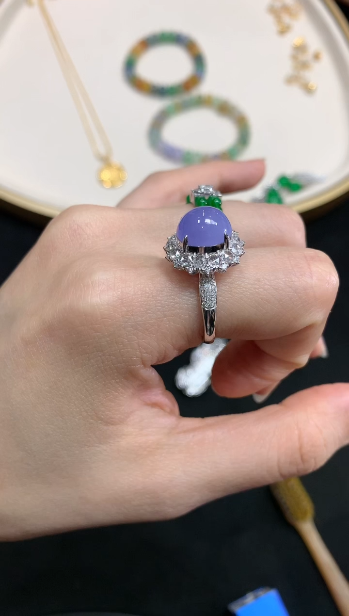 【闪购商品】翡翠戒指18K金镶嵌W74|29999